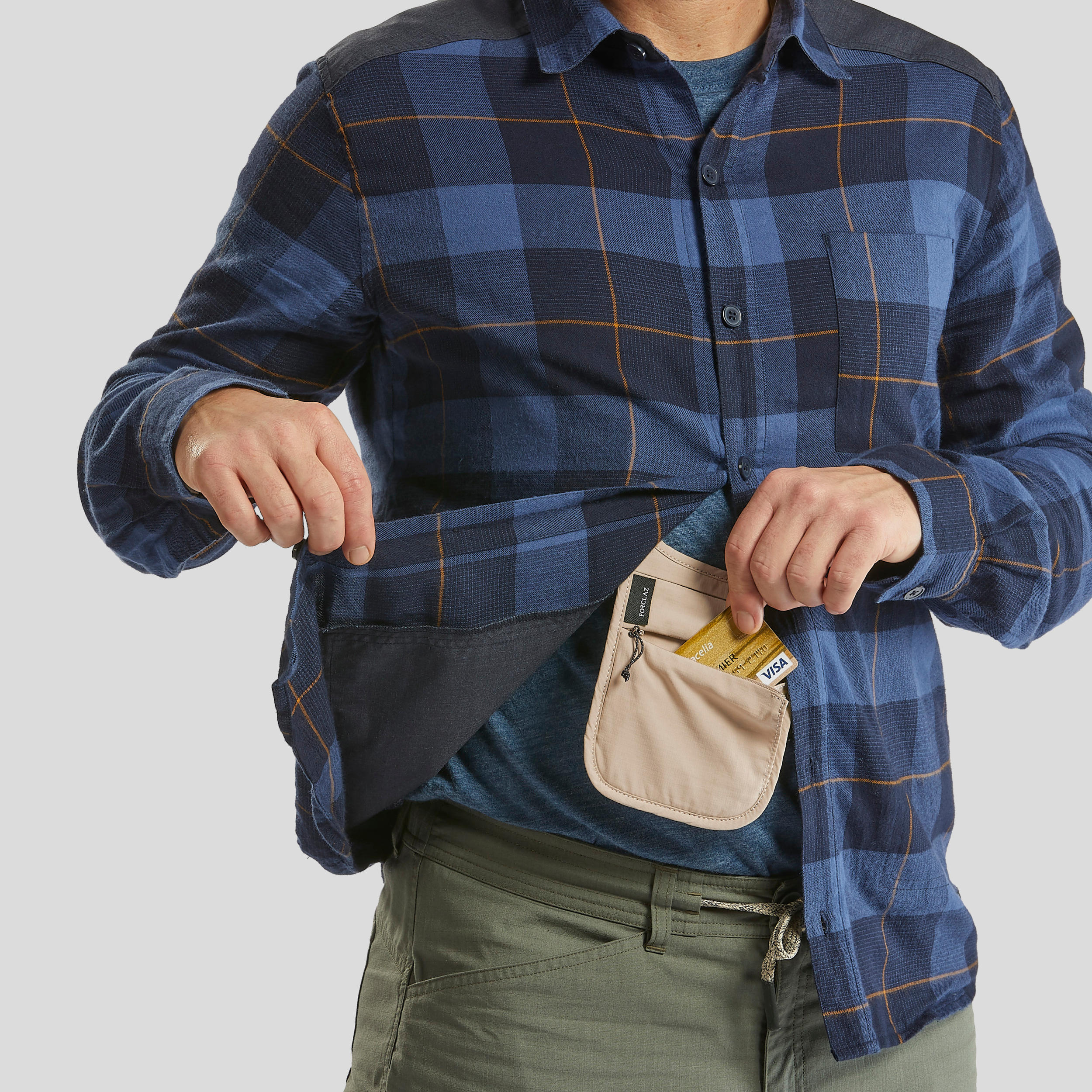 Travel RFID Neck Pouch - Beige - FORCLAZ