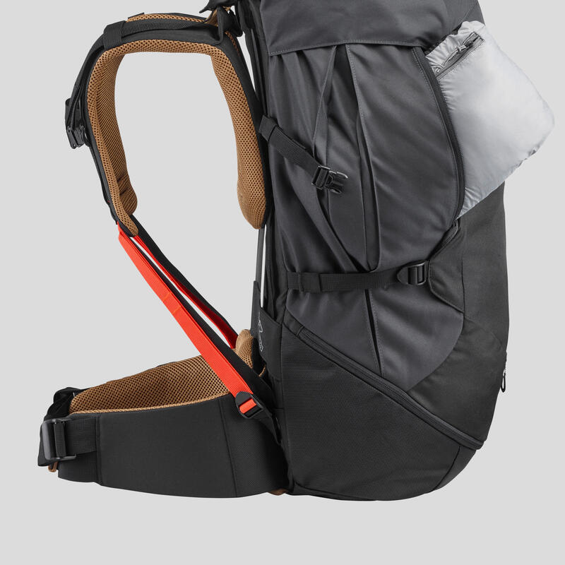 Men's 50 L Hiking Backpack - Easyfit MT 100 - Carbon grey, black - Forclaz  - Decathlon