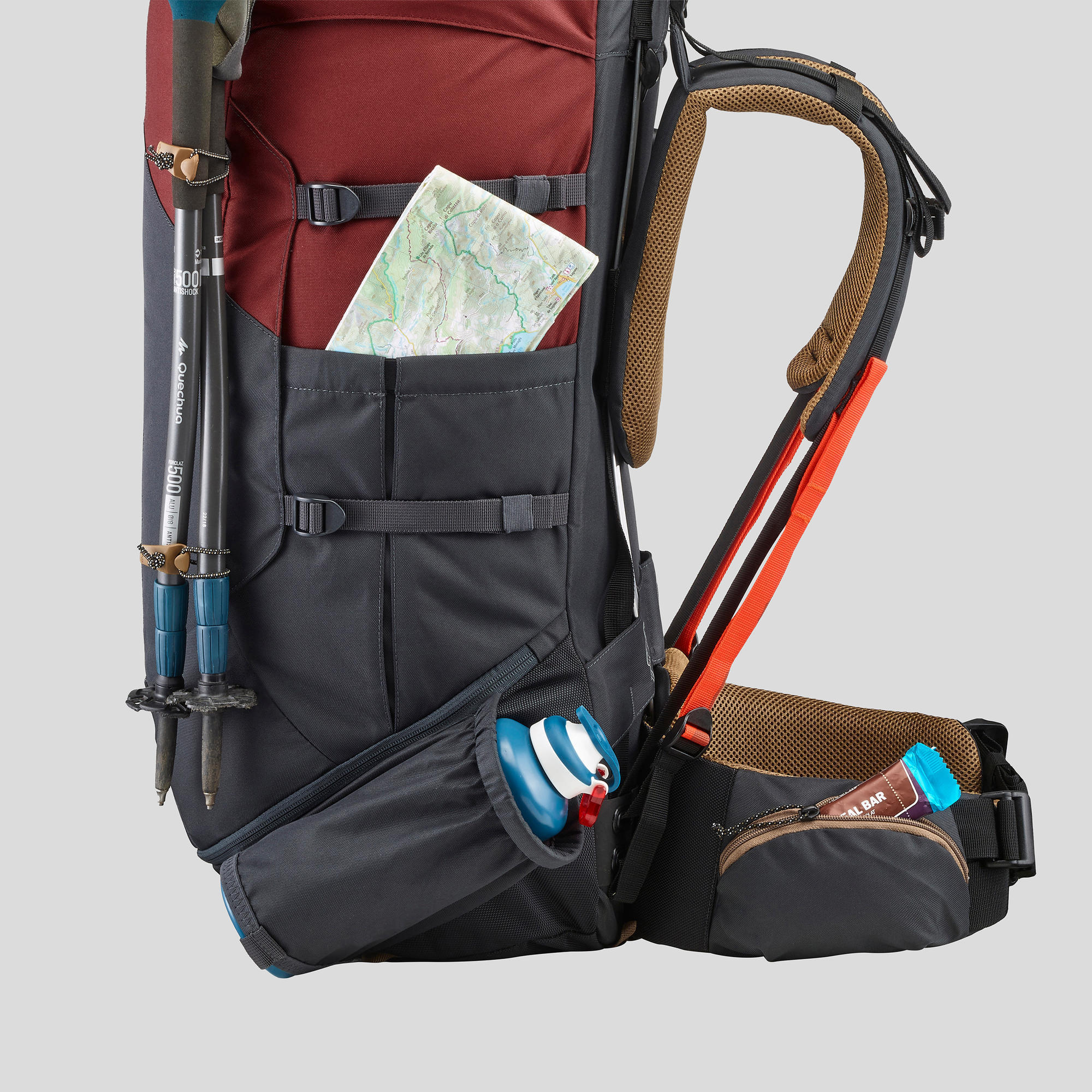 FORCLAZ Trekkingrugzak voor heren 70 liter MT100 Easyfit Decathlon