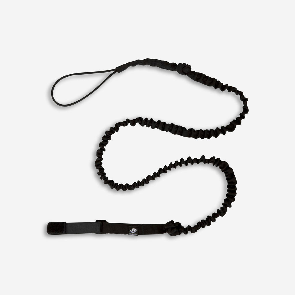 Leash de pagaie de kayak élastique noir