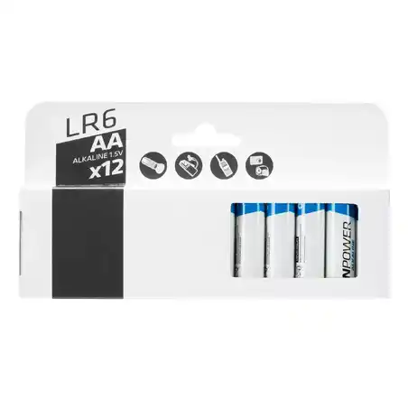 Pack of 12 LR06-AA 1.5V batteries