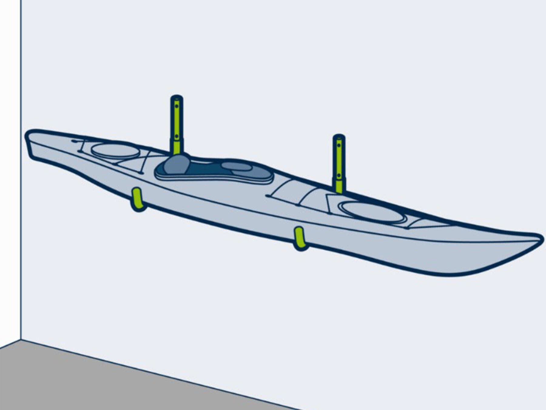 suporte parede para kayak rigido e insuflável