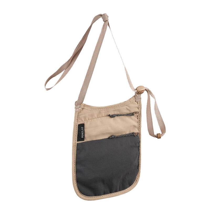 Sacoche tour de cou discrète TRAVEL RFID beige