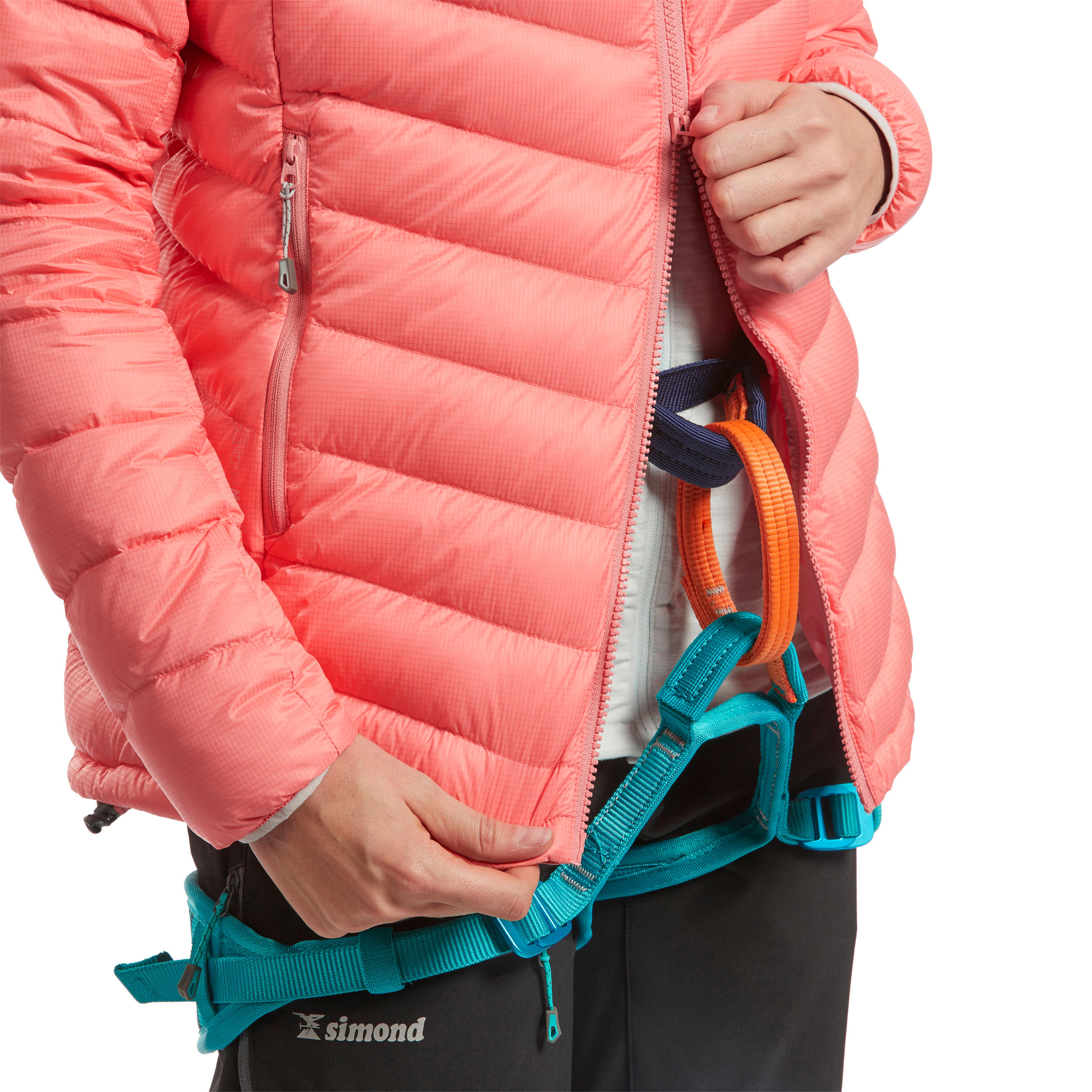 Donsjas voor bergsporten dames Alpinism Light koraal 7/14