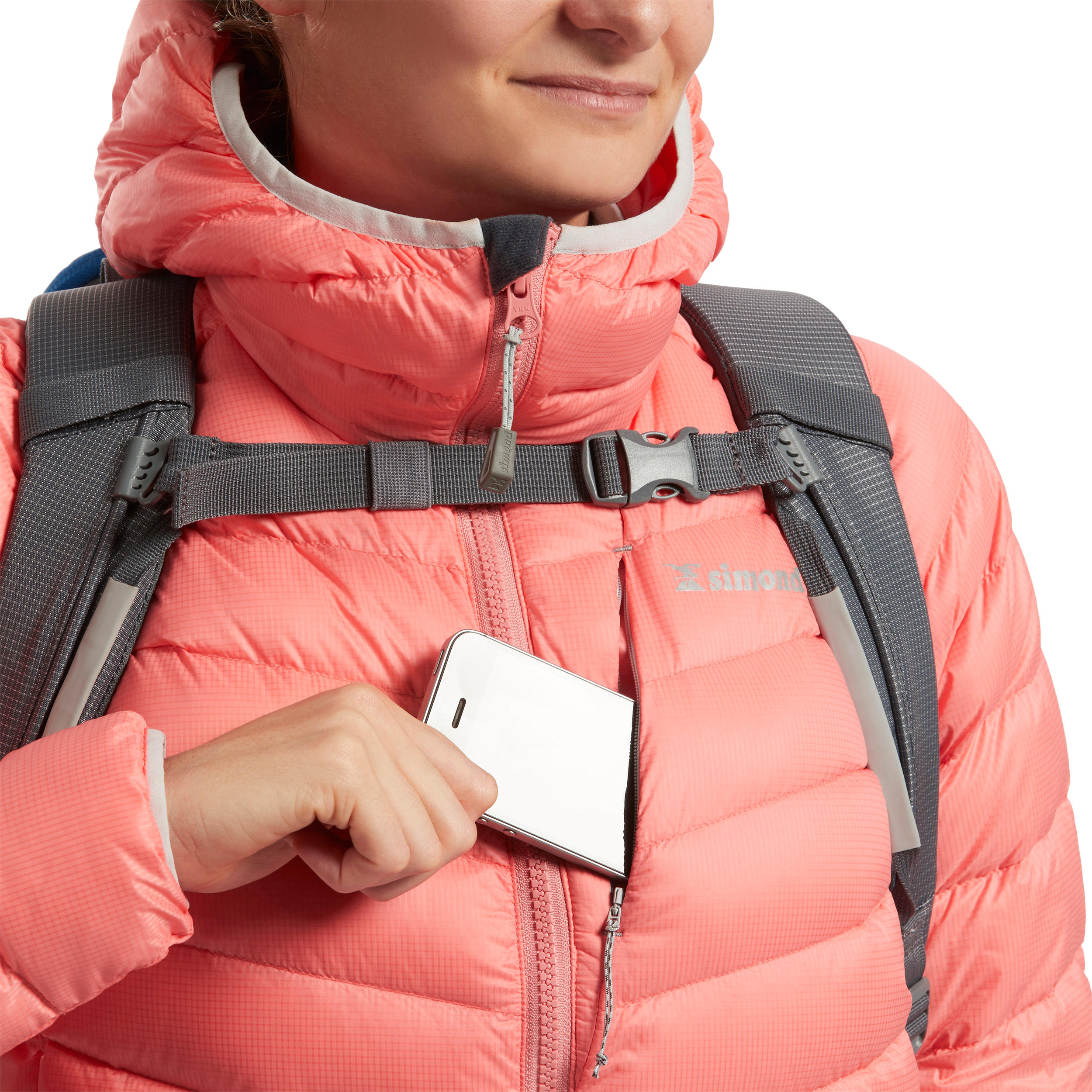 Donsjas voor bergsporten dames Alpinism Light koraal 5/14
