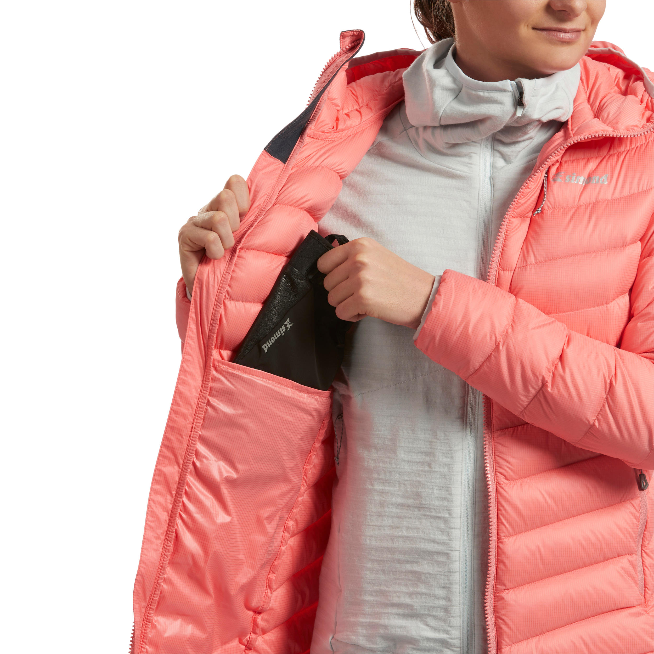 Donsjas voor bergsporten dames Alpinism Light koraal 6/14