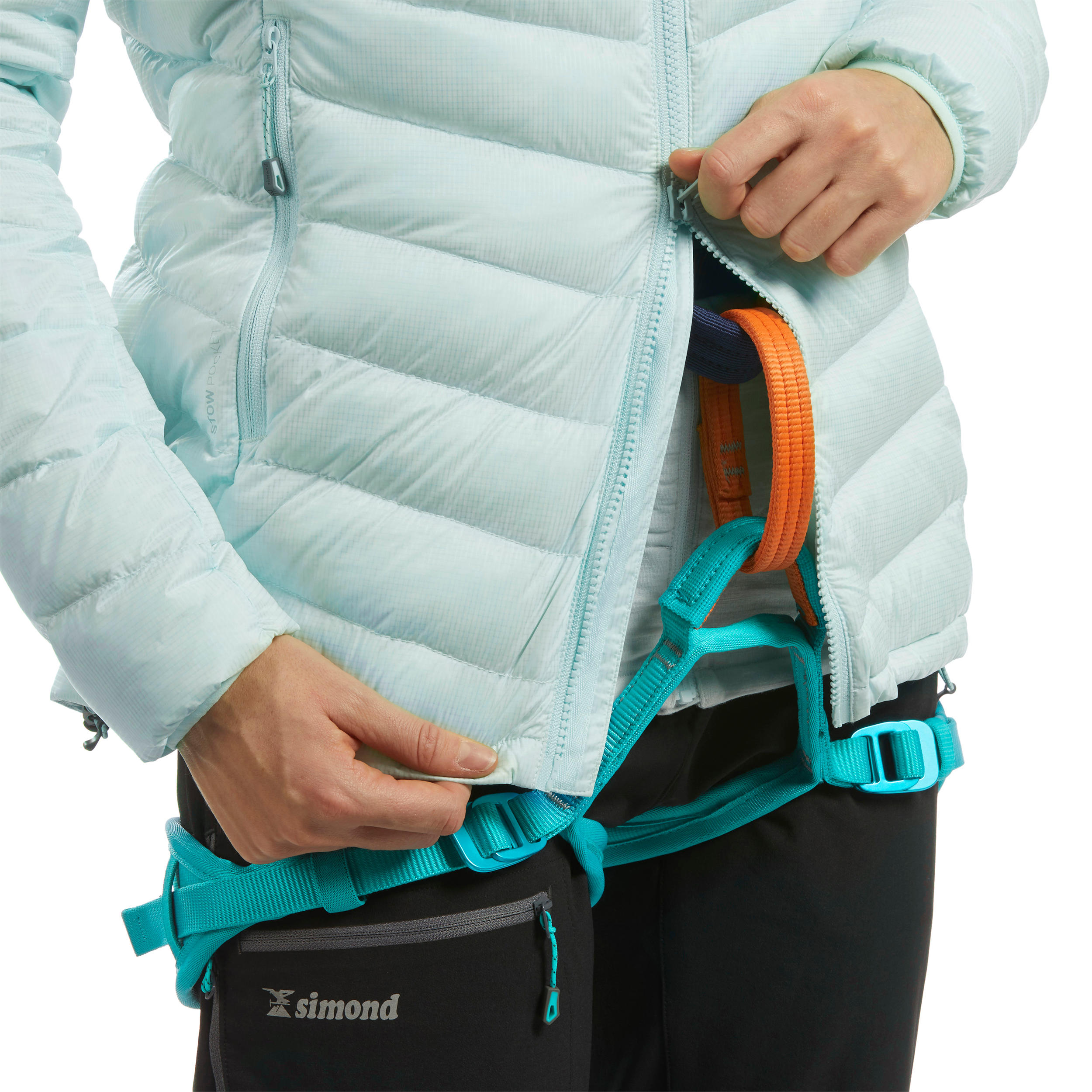Women's Mountaineering Down Jacket - Alpinism Light Green Blue 9/13