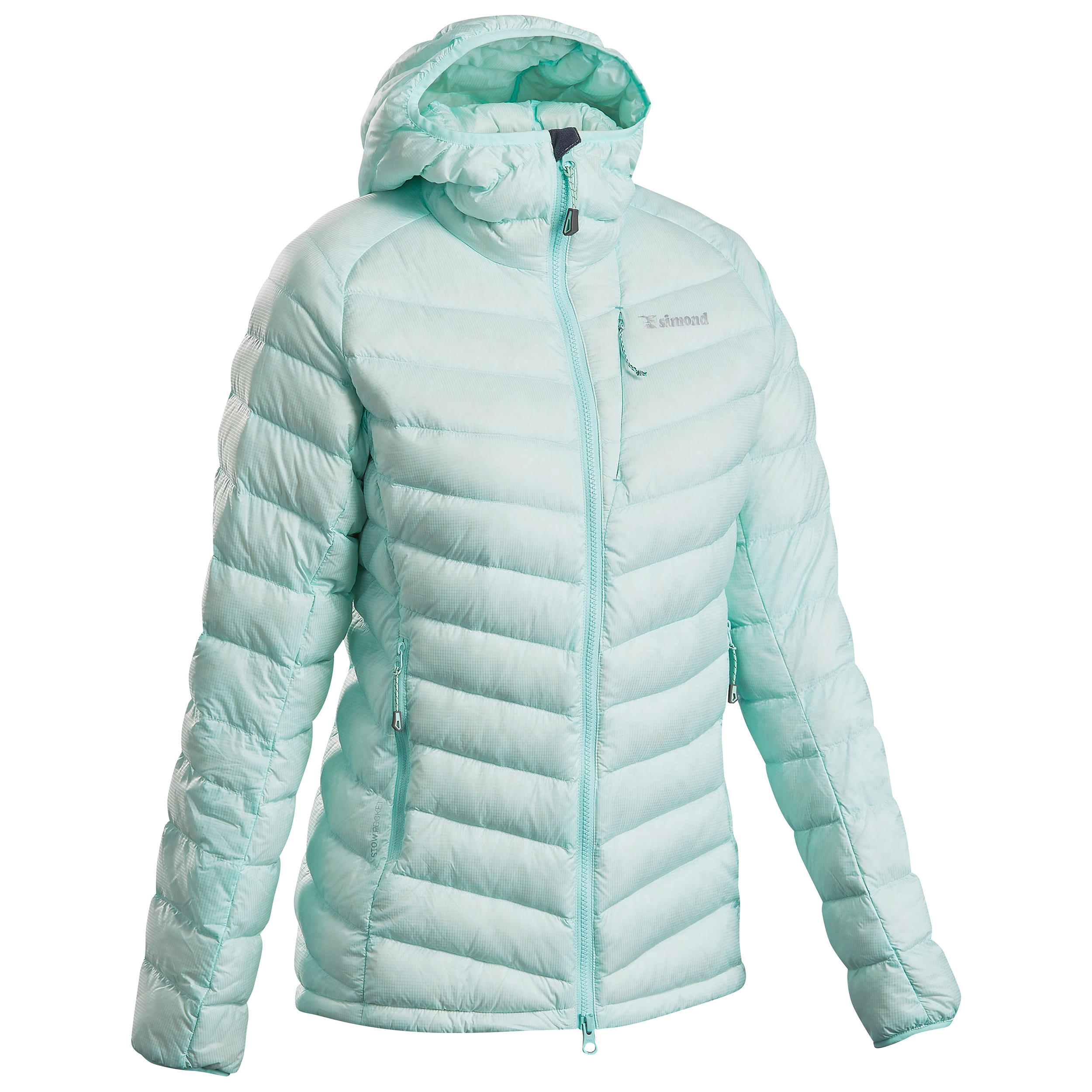 Women's Mountaineering Down Jacket - Alpinism Light Green Blue 1/13