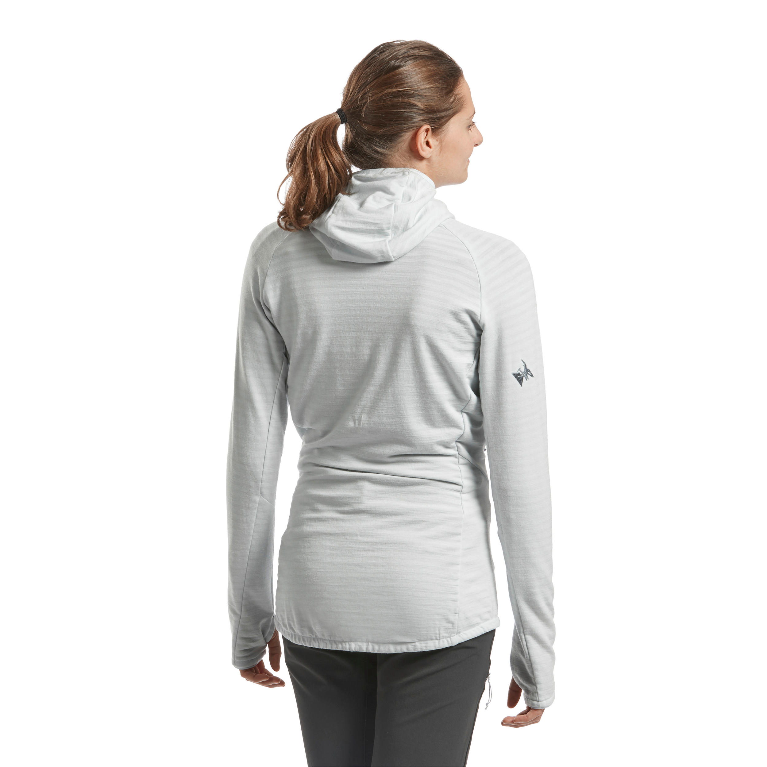 Women’s hooded pullover merino wool - MOUNTAINEERING - Grey 2/6