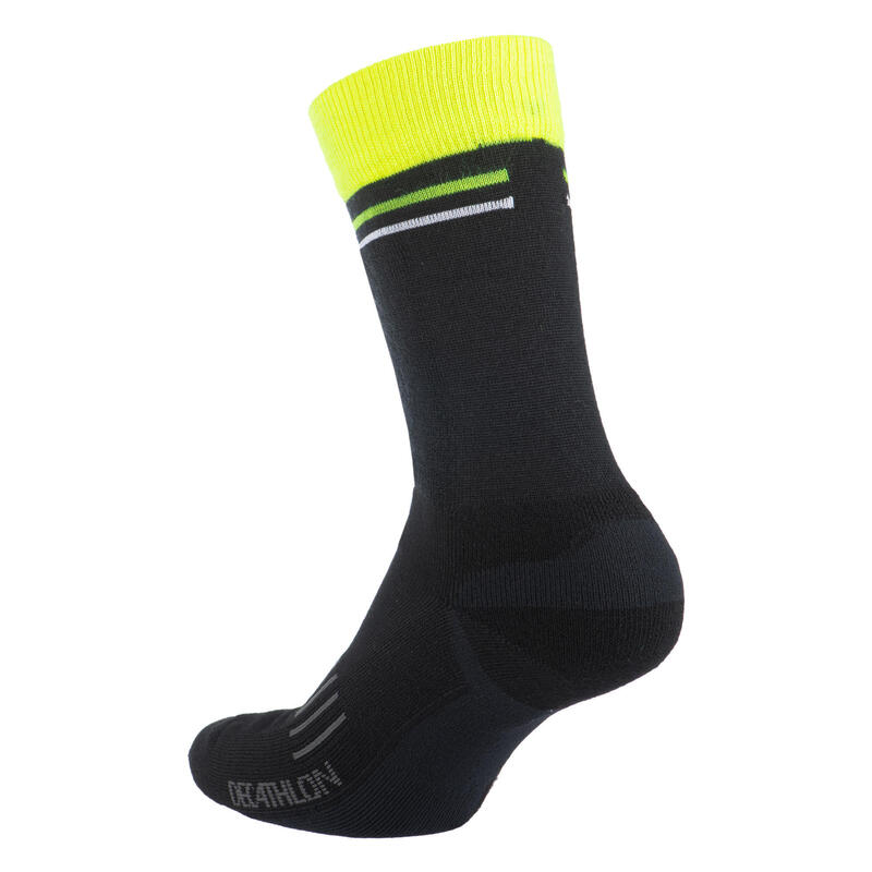 Fahrradsocken Rennrad RR 900 Winter schwarz/gelb