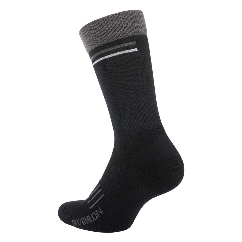 Calcetines de ciclismo invierno lana merino ROADR 900 negro gris