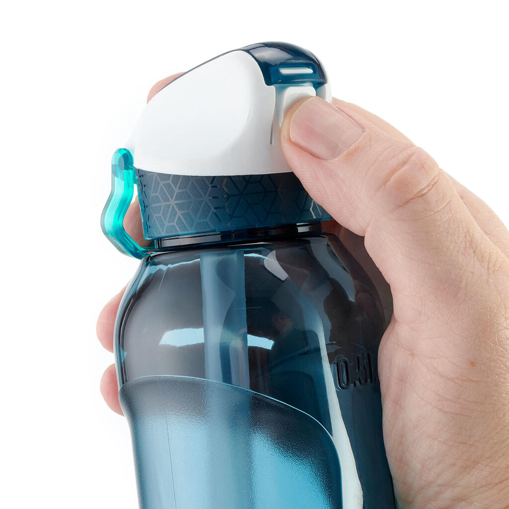 Ecozen® 900 pārgājienu ūdens pudele ar vāku un salmiņu, 0,5 litri, tirkīza