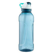 Hiking Water Bottle instant opening with straw, 0.8 litre Tritan - Petrol blue