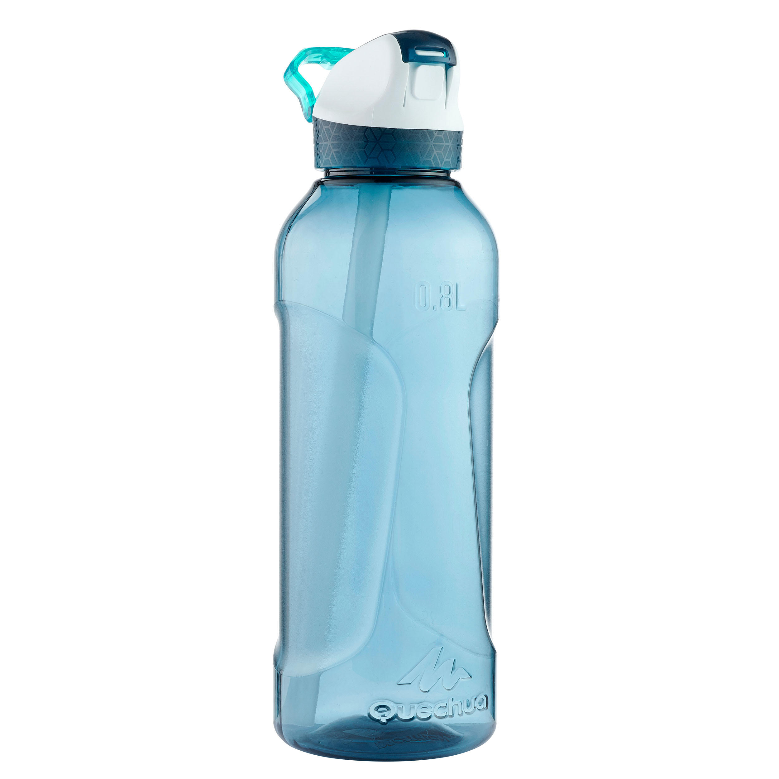 Botella Camping Senderismo Quechua 900 Gris Apertura Fácil 0,8 Litros