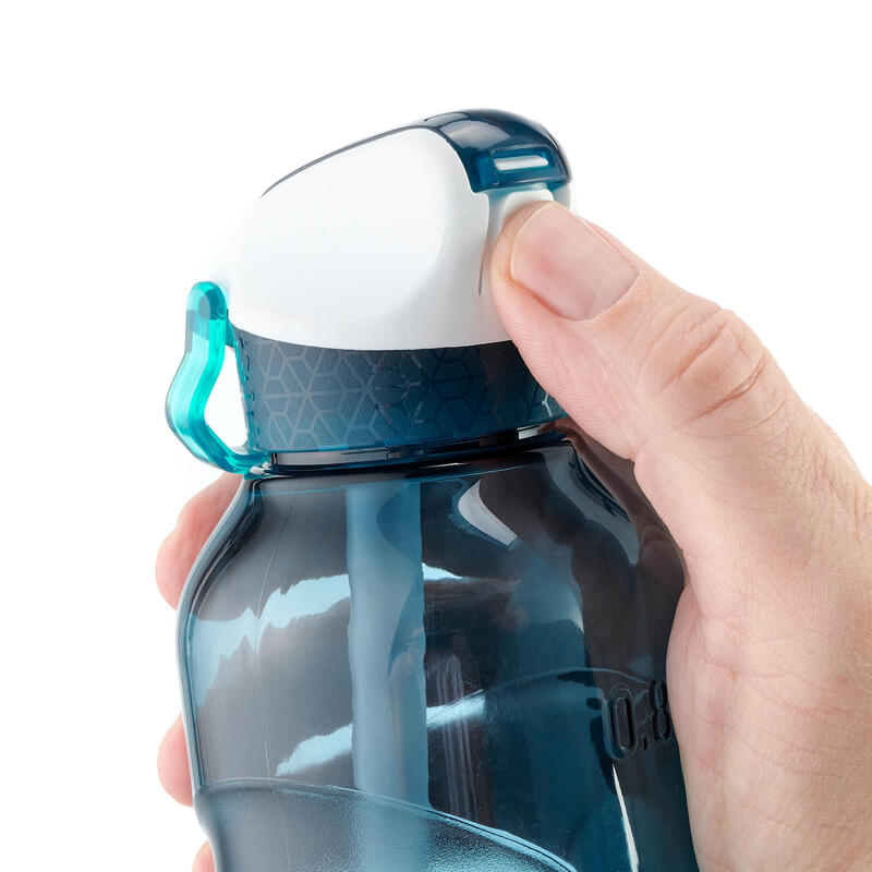 Hiking water bottle - 900 instant - with straw, 0.8 L Tritan - Petrol blue