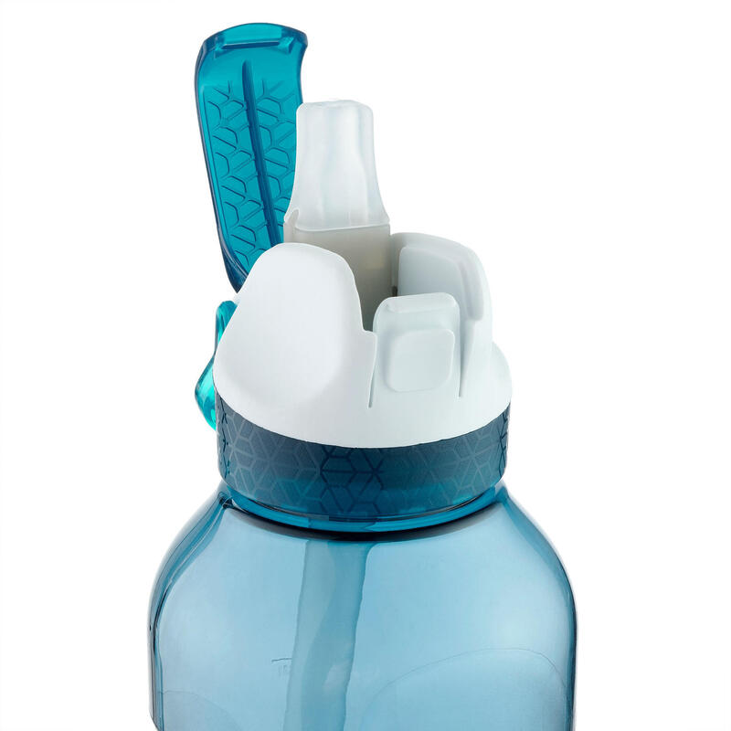 Hiking water bottle - 900 instant - with straw, 0.8 L Tritan - Petrol blue