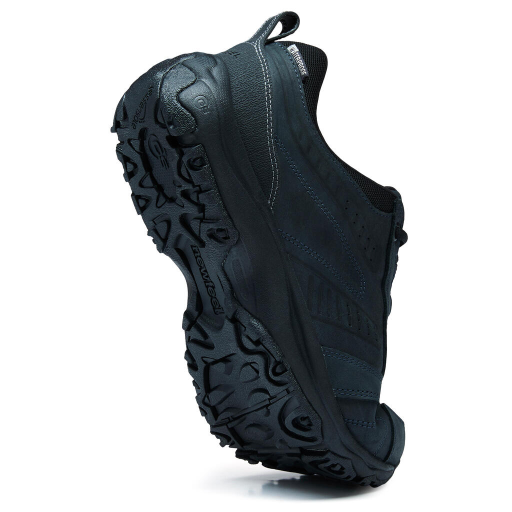 Pánska nepremokavá obuv Nakuru Waterproof na mestskú chôdzu kožená čierna