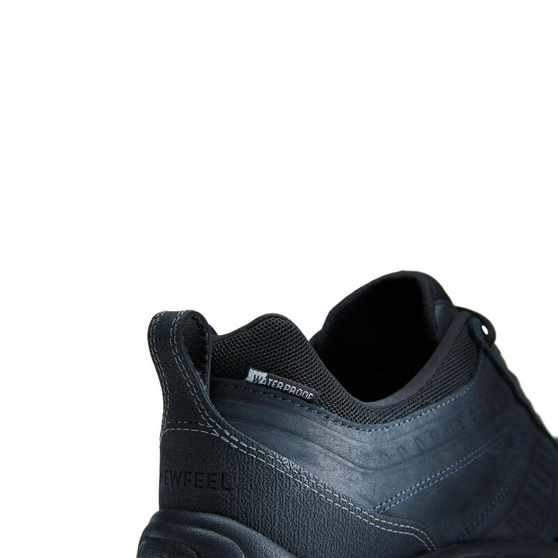 Waterdichte wandelsneakers voor heren Nakuru leer zwart