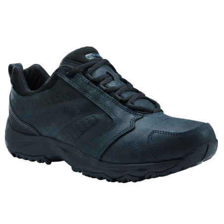 NAKURU WATERPROOF MEN'S FITNESS WATERPROOF WALKING SHOES LEATHER - BLACK