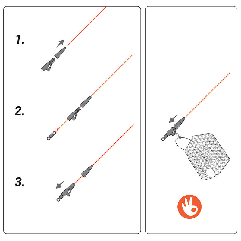 Attacco pasturatore pesca LEAD CLIP FF - LCF