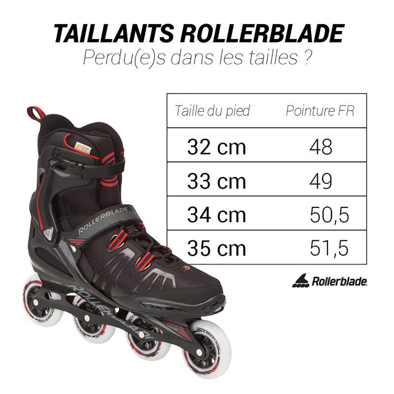 Roller fitness adulte ROLLERBLADE XL noir