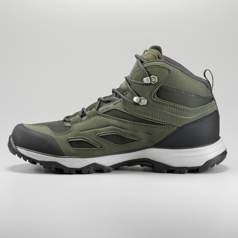 WATERPROOF MOUNTAIN HIKING SHOES - MH100 MID - KHAKI - MEN