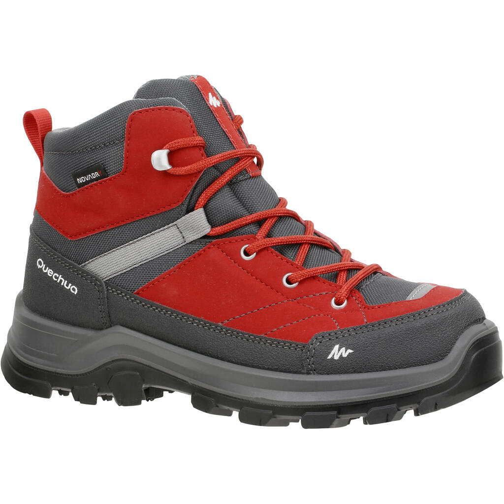 Wanderschuhe MH500 halbhoch wasserdicht Schnürung Kinder Gr. 28–38 violett