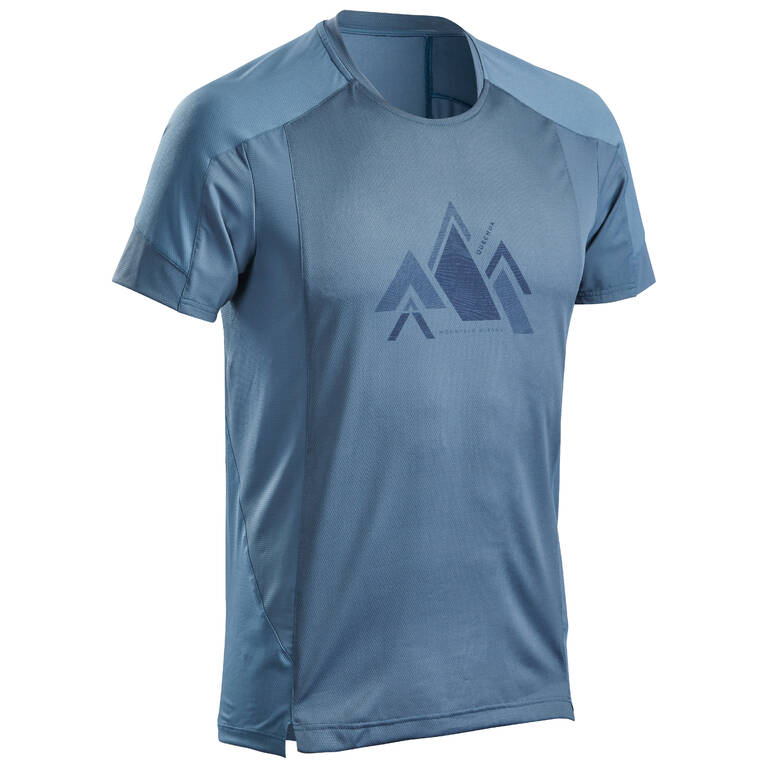 Men Hiking Quick Dry T-shirt MH500 Blue