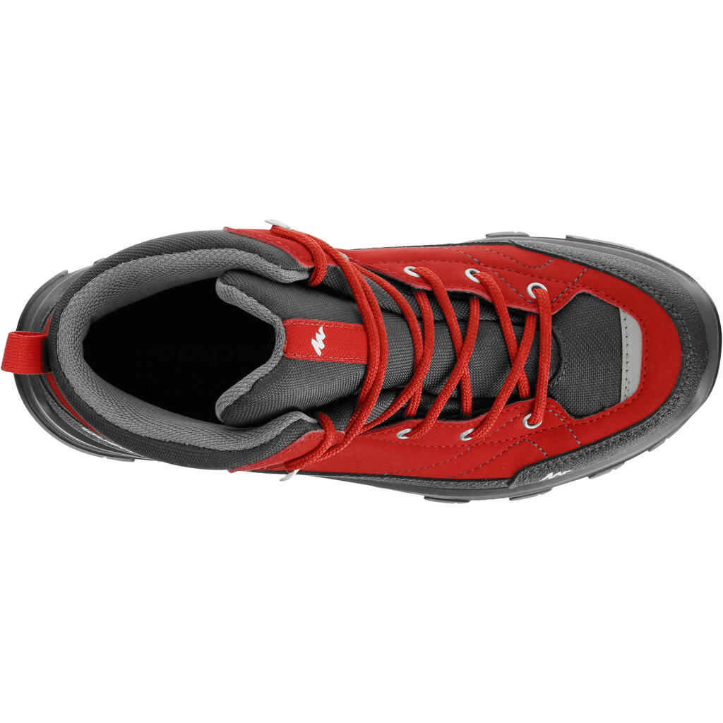 Wanderschuhe MH500 halbhoch wasserdicht Schnürung Kinder Gr. 28–38 violett