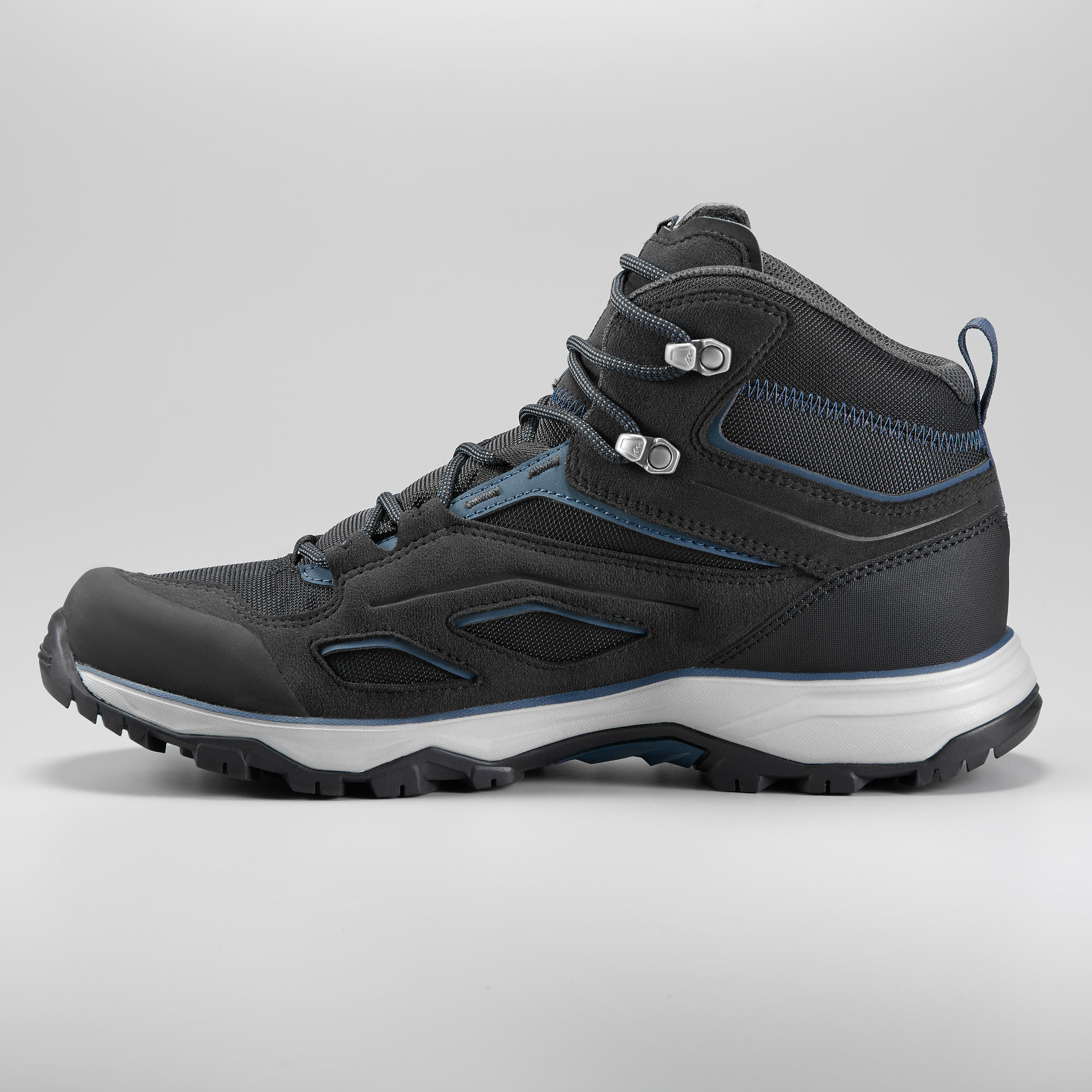 Men's Waterproof Mountain Walking Boot-Shoes - MH100 Mid - Black 2/6