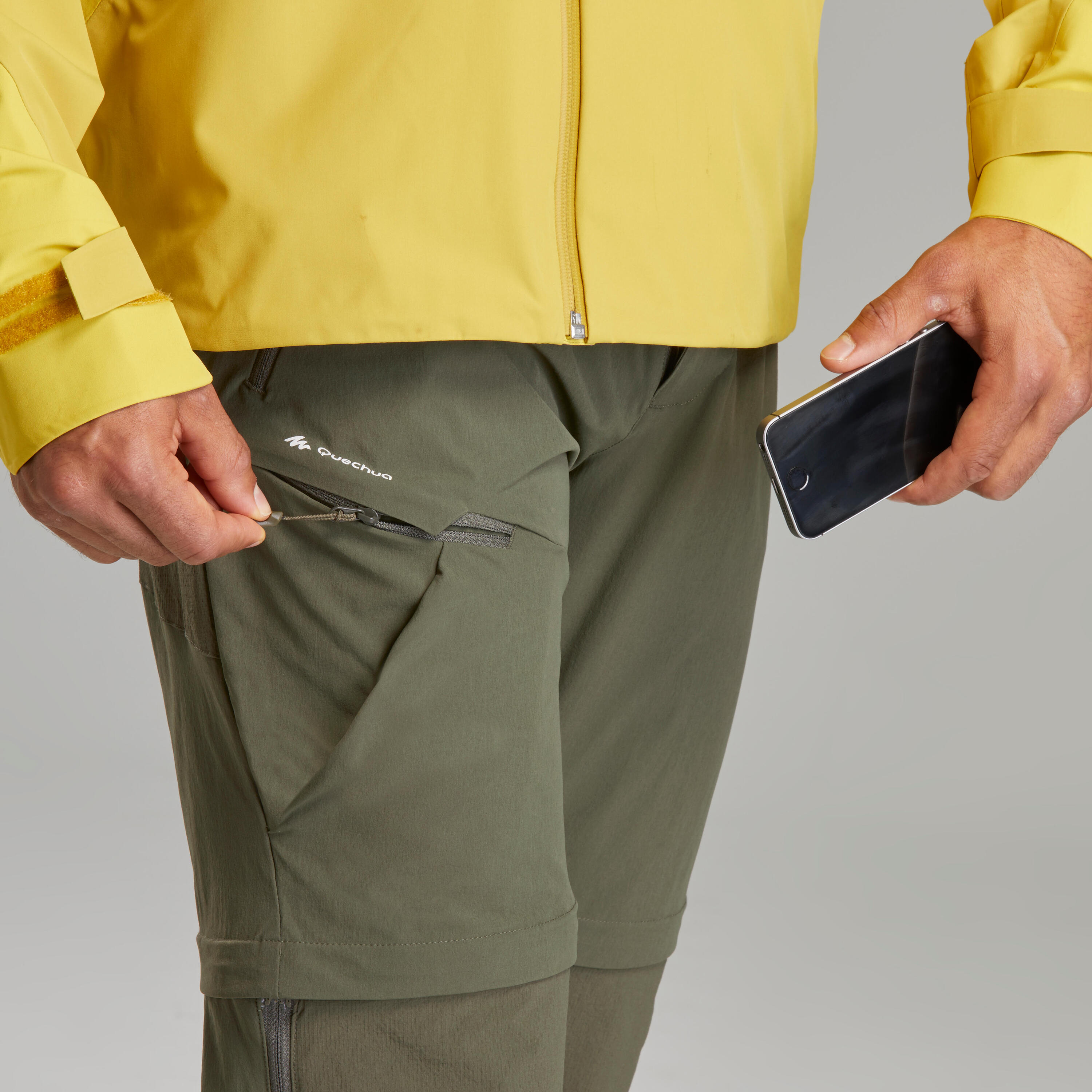 MH550 Men's Convertible Walking Trousers - Khaki 6/8