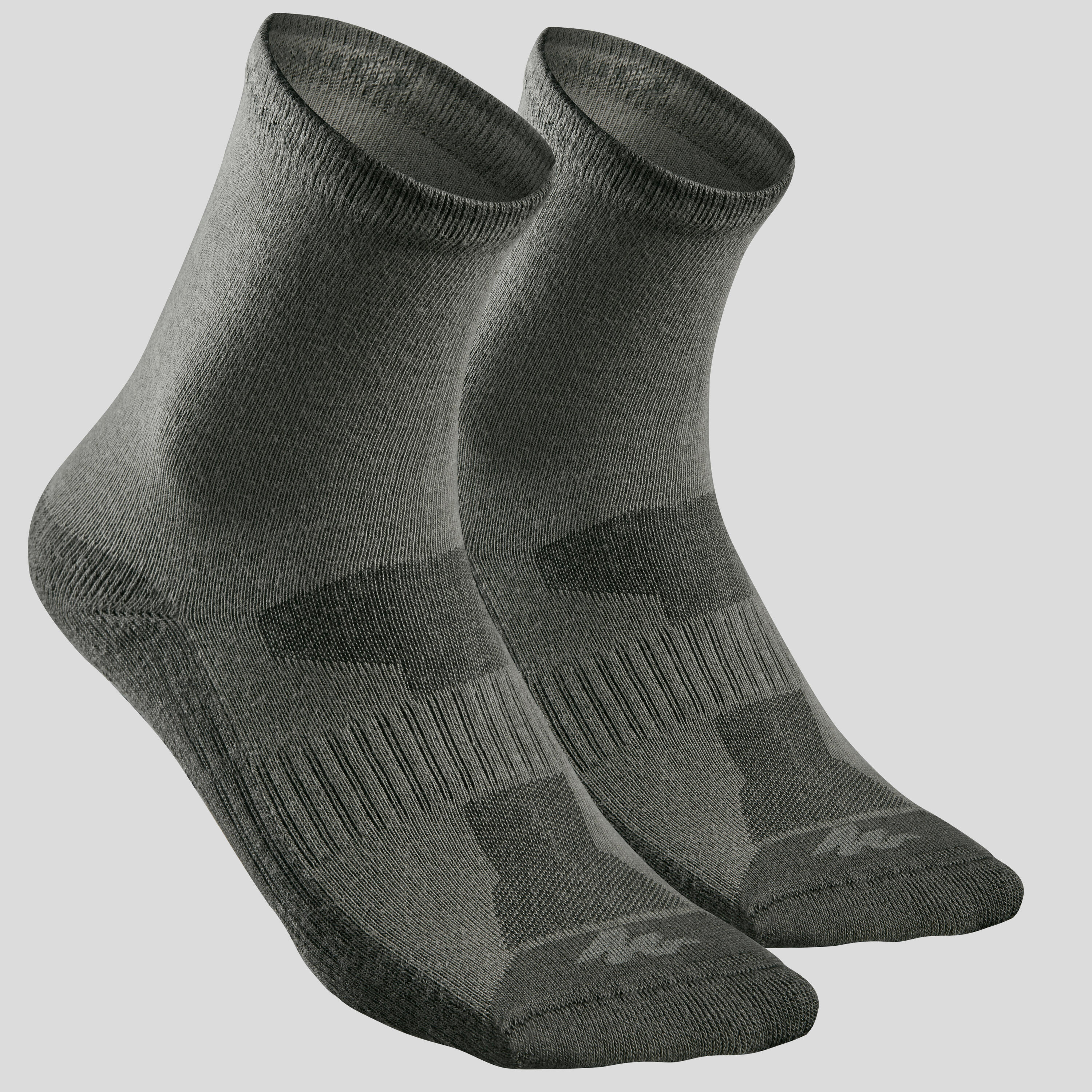 Chaussettes randonnée nature Khaki - NH100 - X 2 paires 2/6