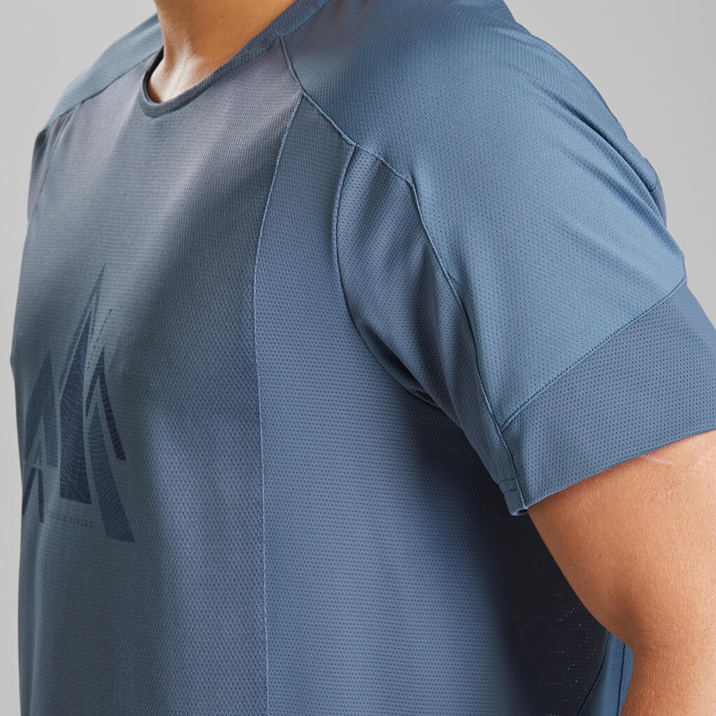 Men's Short-Sleeved Walking T-Shirt - Dark Blue