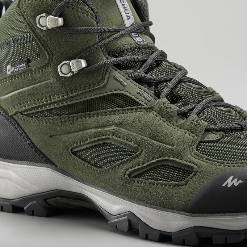 Chaussures imperméables de randonnée montagne - MH100 Mid Khaki - Homme
