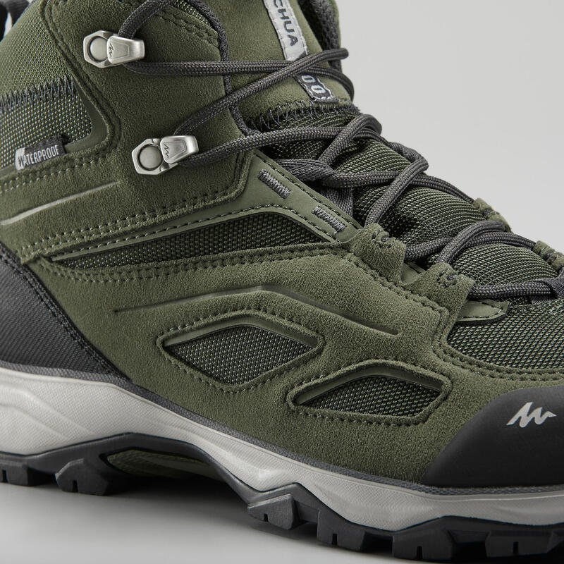 WATERPROOF MOUNTAIN HIKING SHOES - MH100 MID - KHAKI - MEN