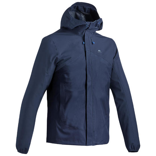 Veste de randonnée imperméable et légère homme, MH100 bleu
