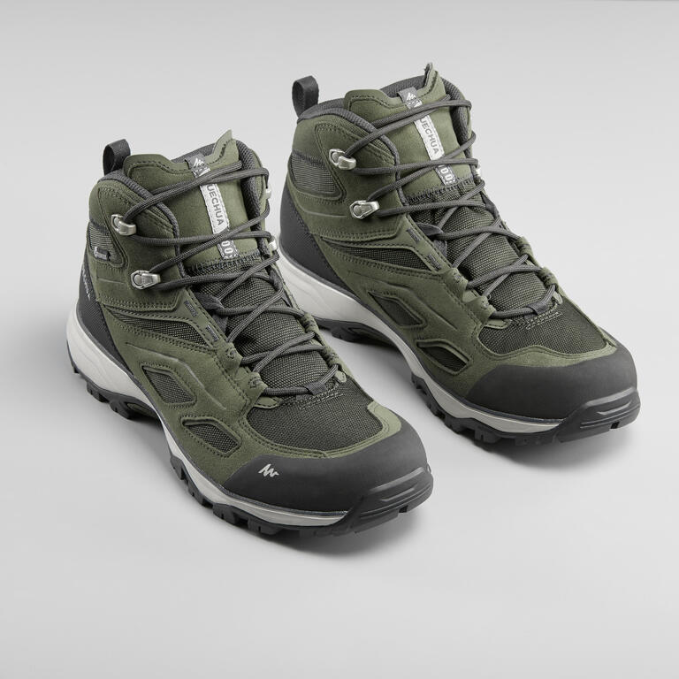Decathlon MH100 Mid Waterproof Hiking Shoes - Dark Khaki - Image 9