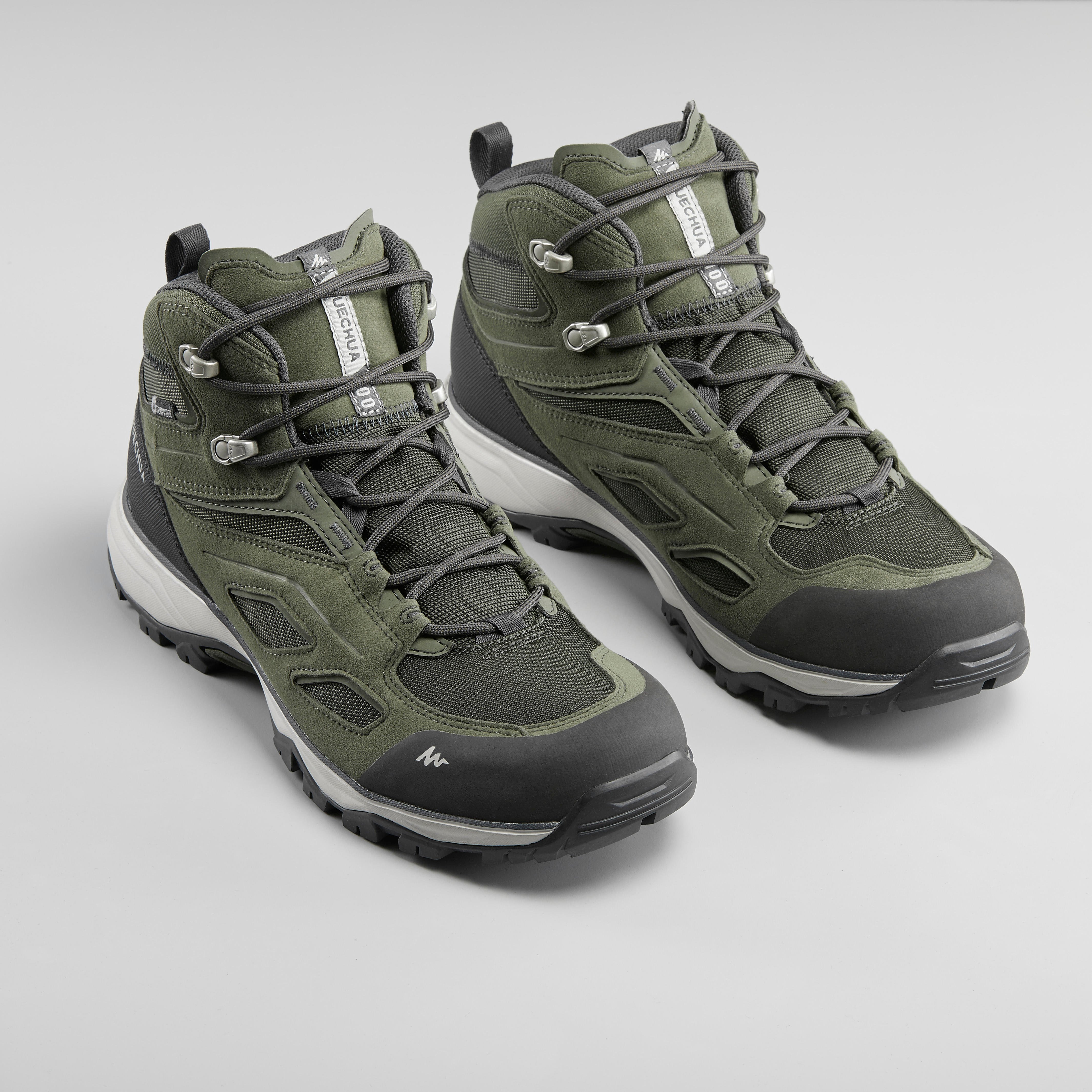 Botas impermeables de senderismo montaña - MH100 Mid Caqui - Hombre -  Decathlon