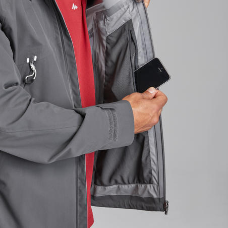 Куртка чоловіча MH500 для гірського туризму водонепроникна сіра