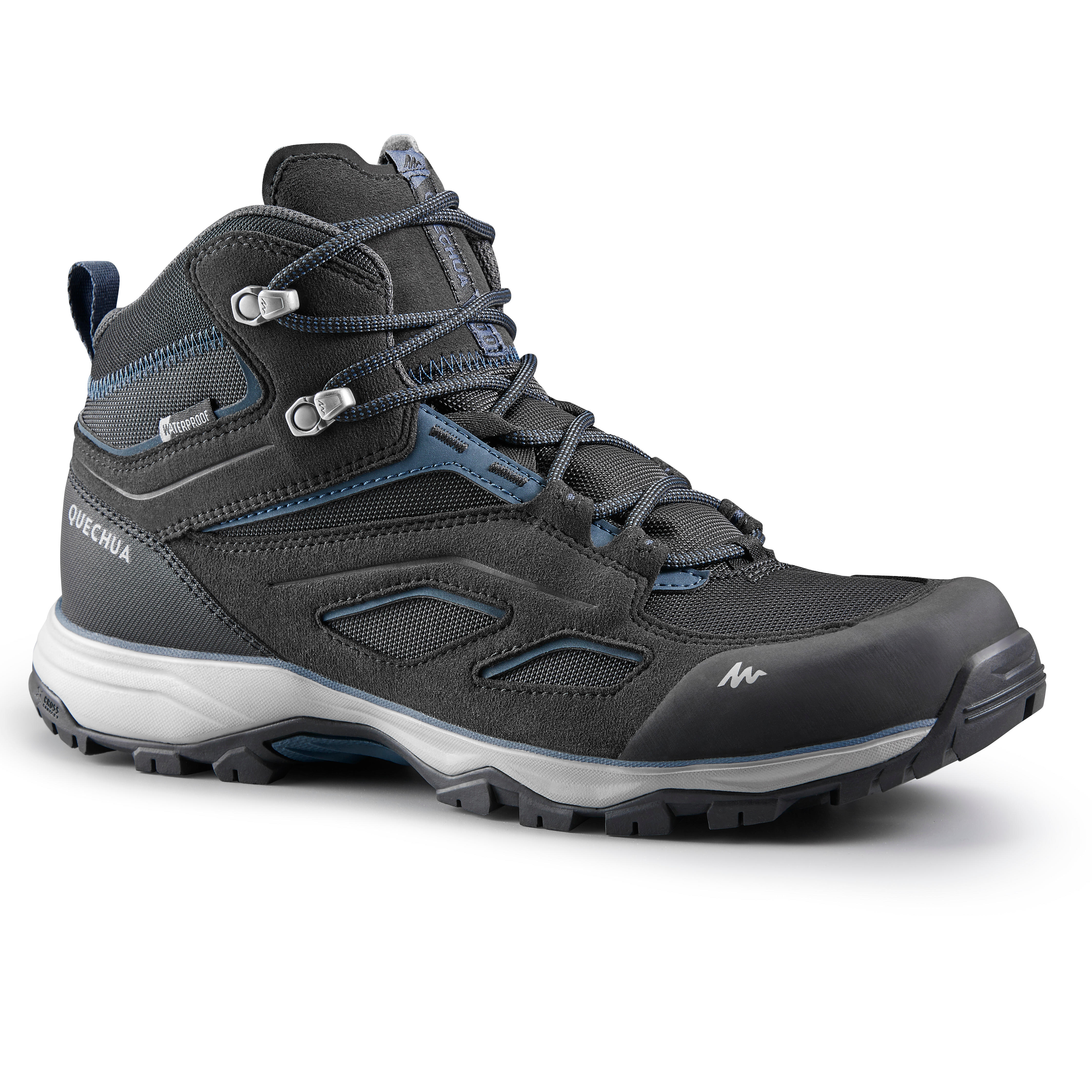 Men's Waterproof Hiking Shoes - MH 100 MID Black - QUECHUA