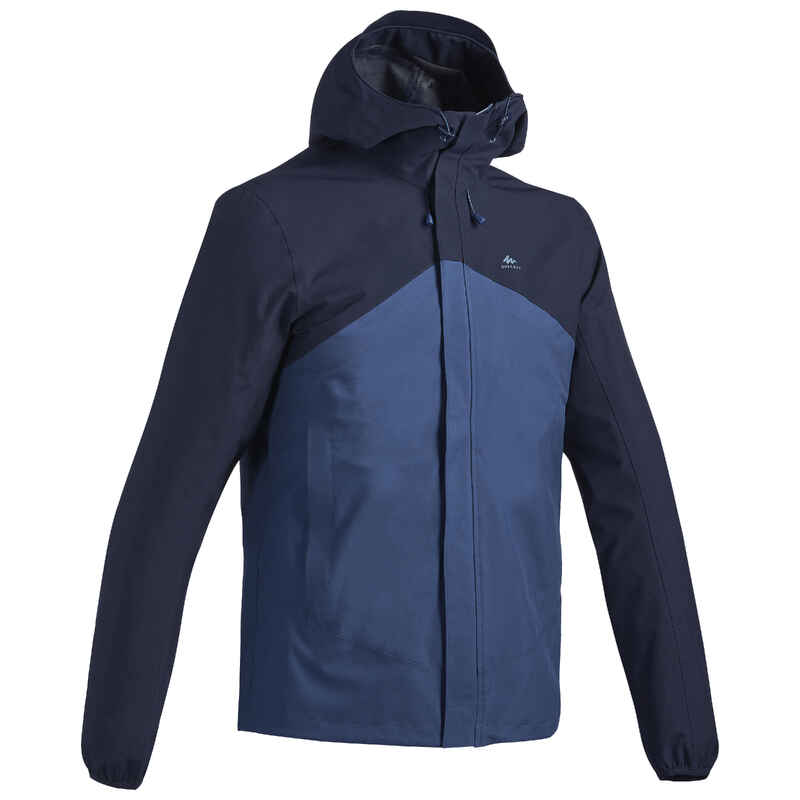 Veste de randonnée imperméable et légère homme, MH100 bleu foncé