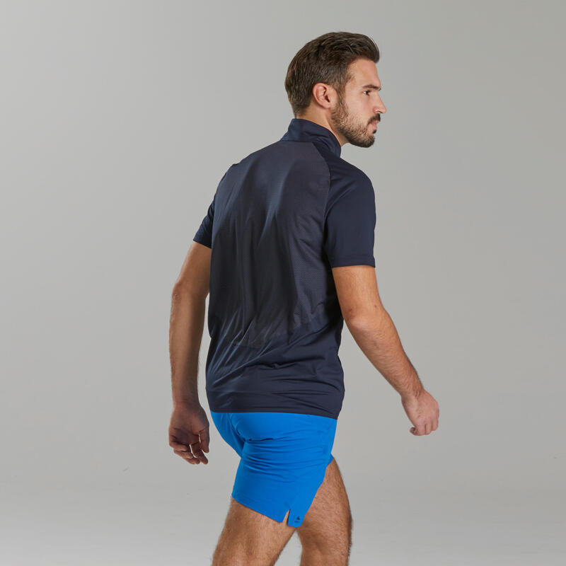 T-shirt manches courtes de randonnée rapide homme FH500 Bleu noir