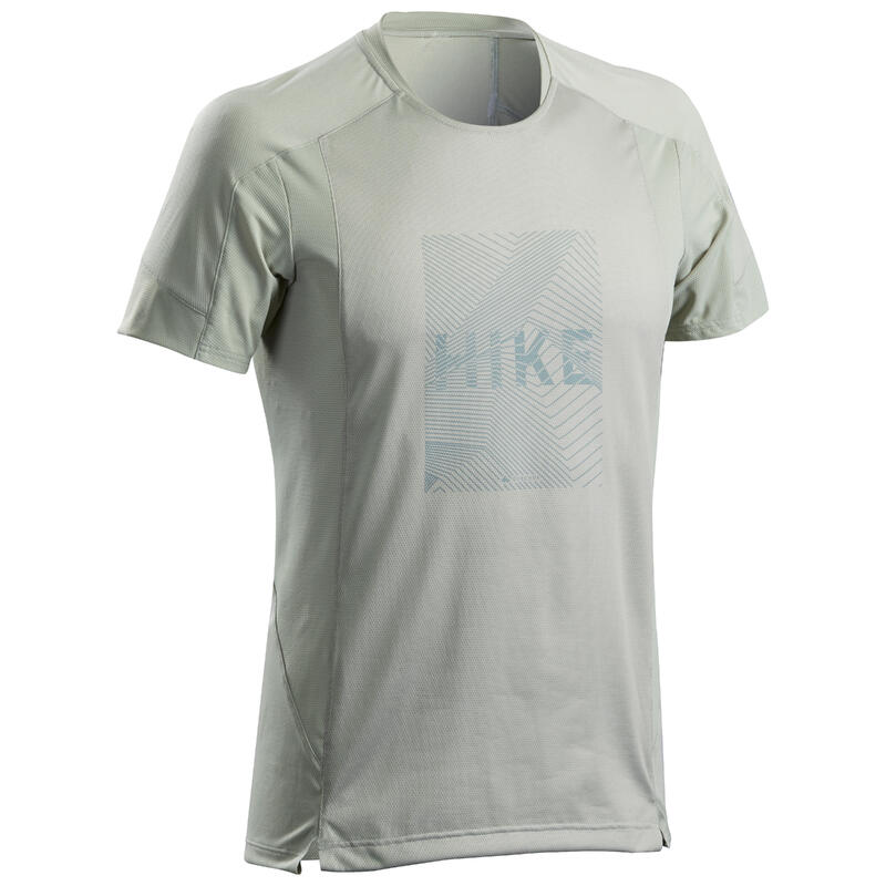 T-shirt de Caminhada Sintético - MH500 Homem - Caqui claro