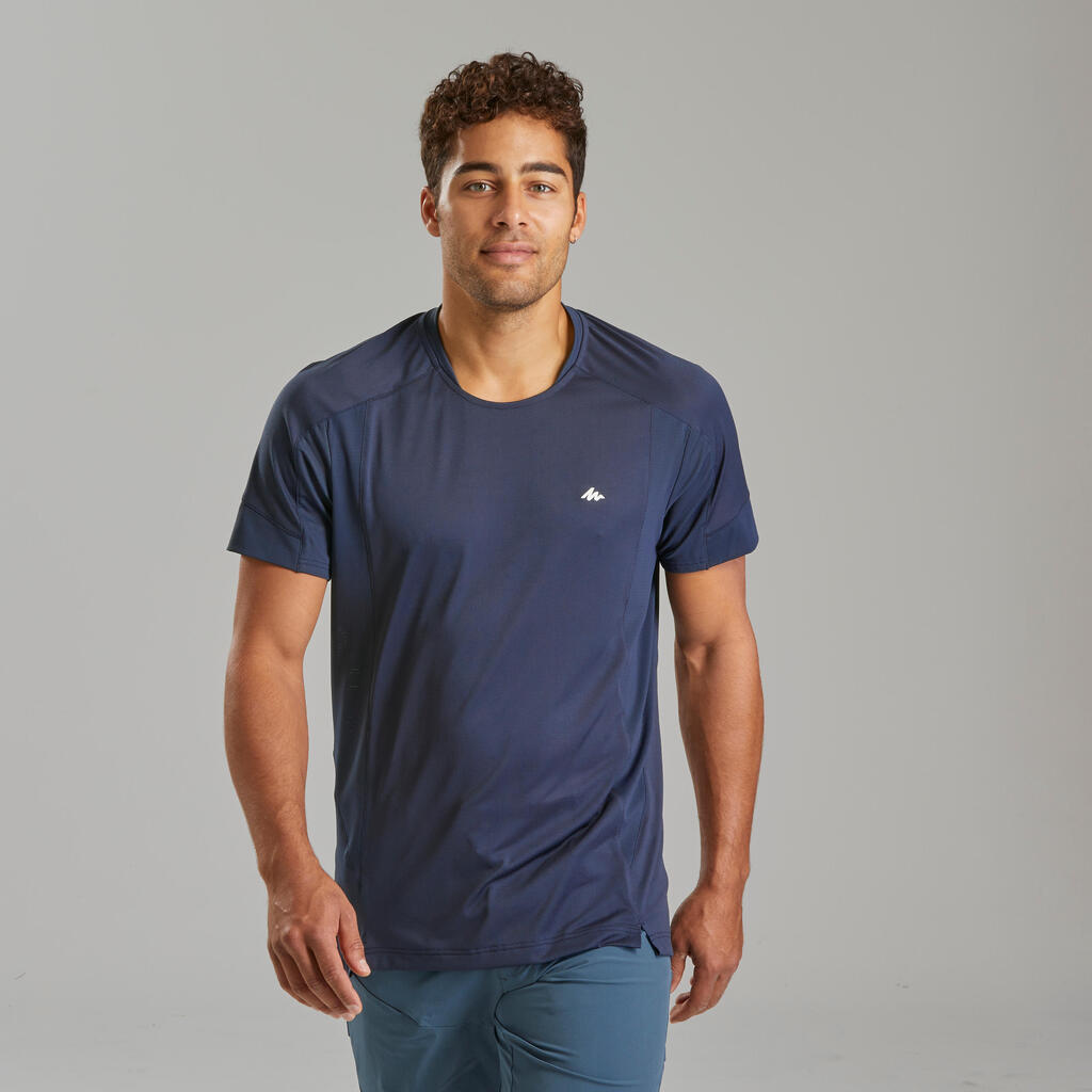 T-shirt de randonnée manches courtes en synthétique  - homme - mh500