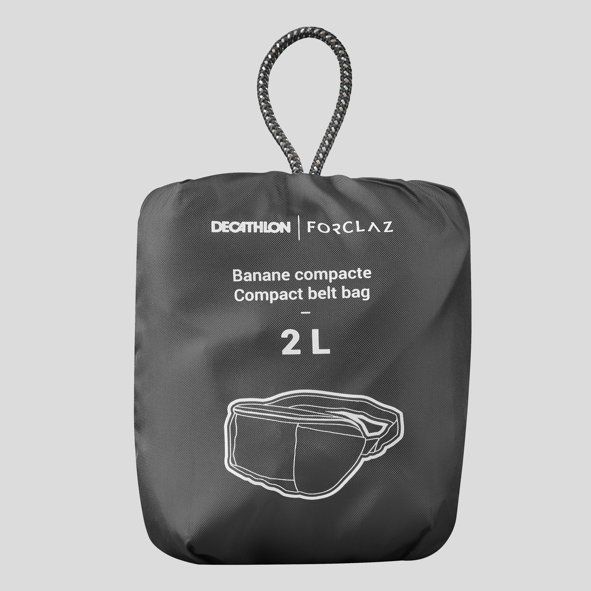 Compact 2 Litre Travel Bum Bag - Black 4/5