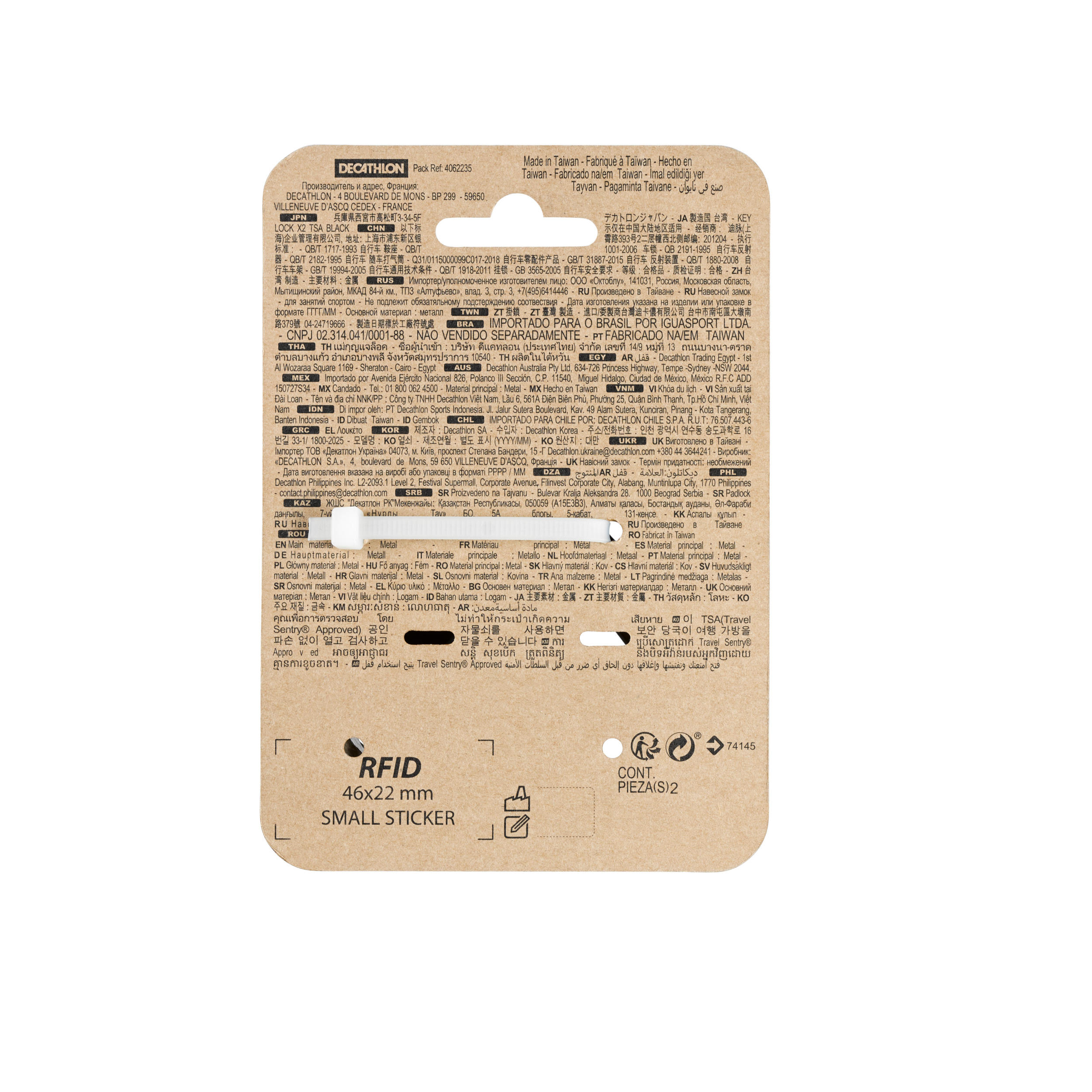 Set of two TSA travel key padlocks. - DECATHLON