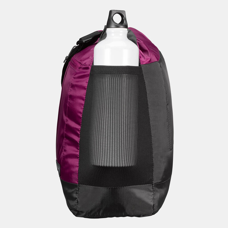 Compacte schoudertas voor backpacken TRAVEL 15 liter paars