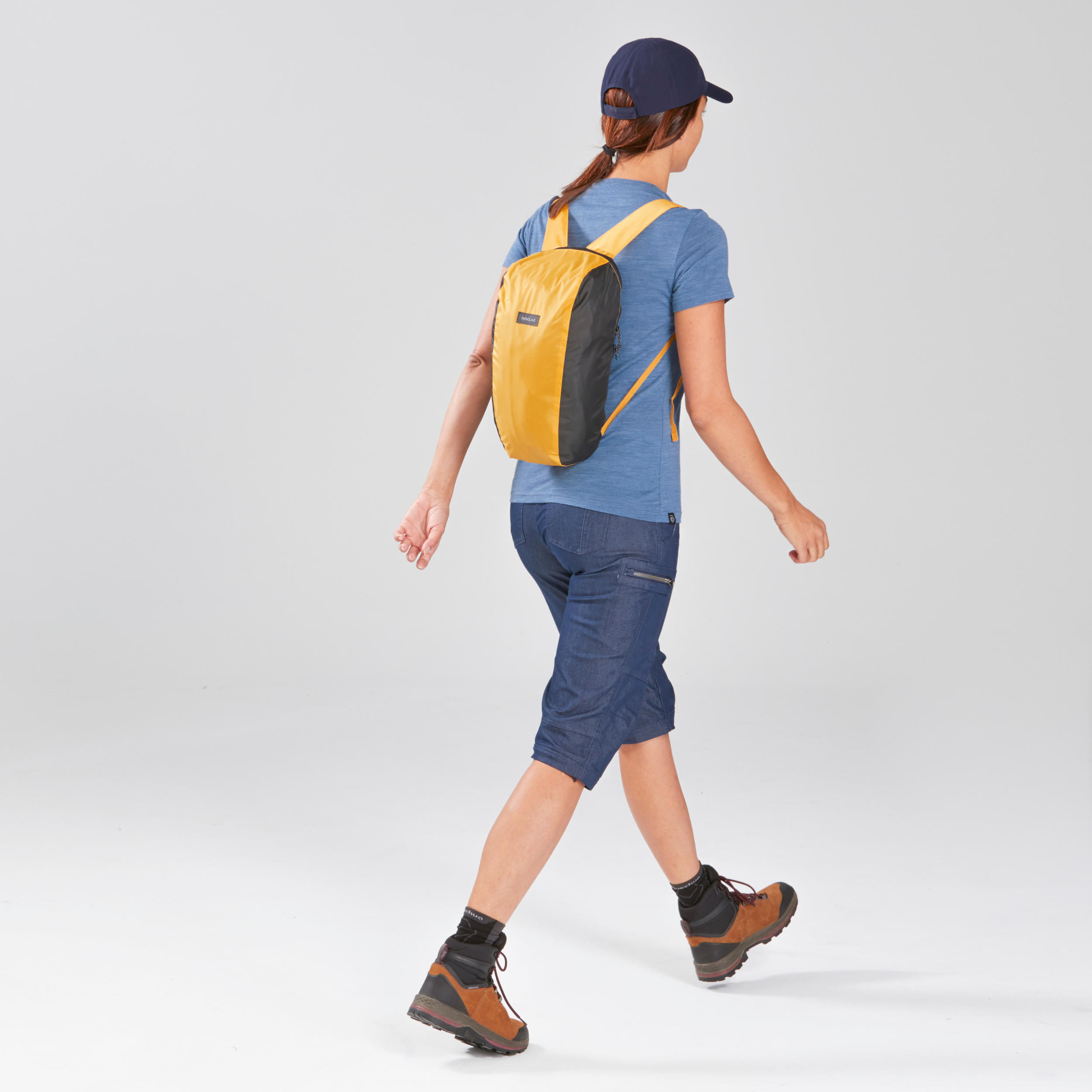 Sac à dos de poche pliable 10L, Travel 100 jaune 6/6