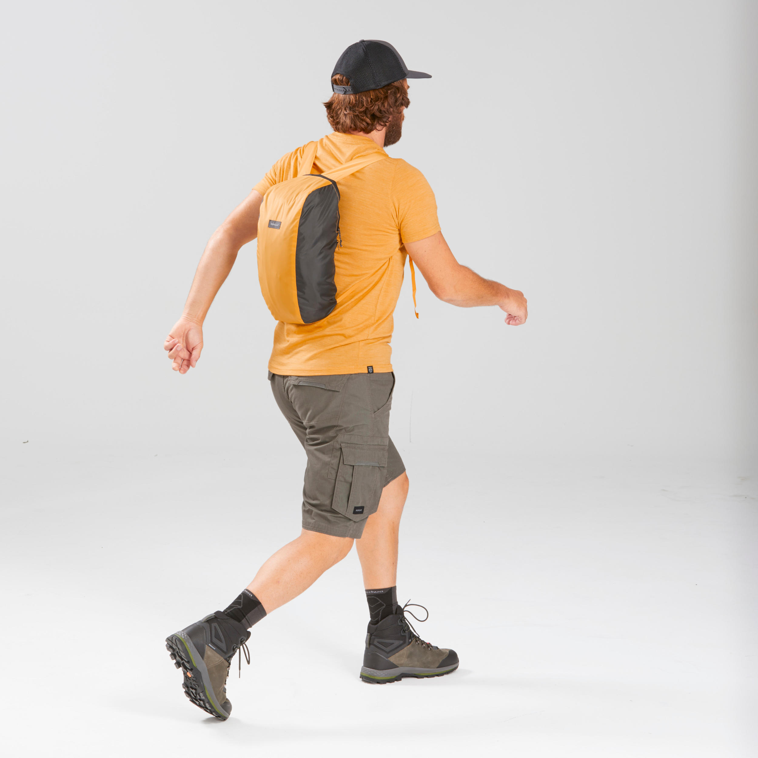 Sac à dos de poche pliable 10L, Travel 100 jaune 5/6