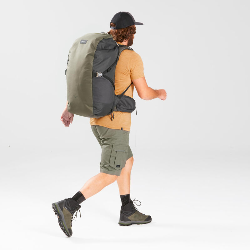 Trekking Travel Backpack 60 Litres | TRAVEL 100 - Khaki